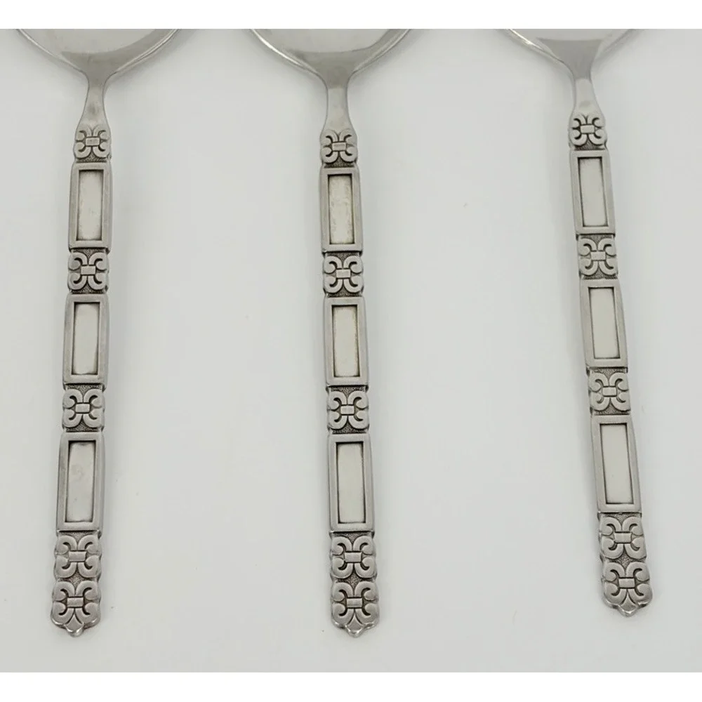 Oneida Community Madrid No Black Stainless Soup Spoons Set of 6 Vintage 6 7/8